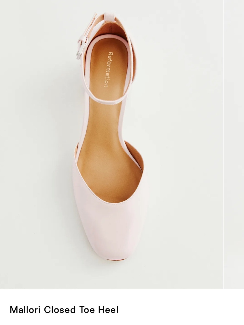 Reformation Mallori Closed Toe Heel Morning Dew Patent - Size 8 - Picture 3 of 15